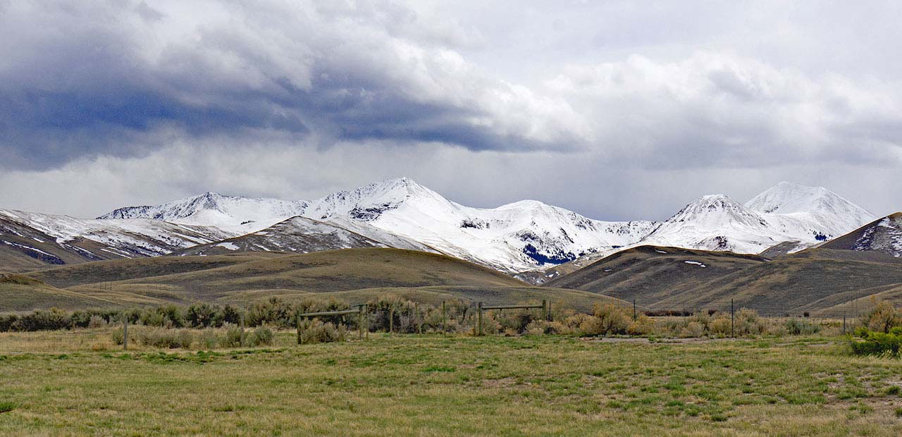 Clouds over a mountain range